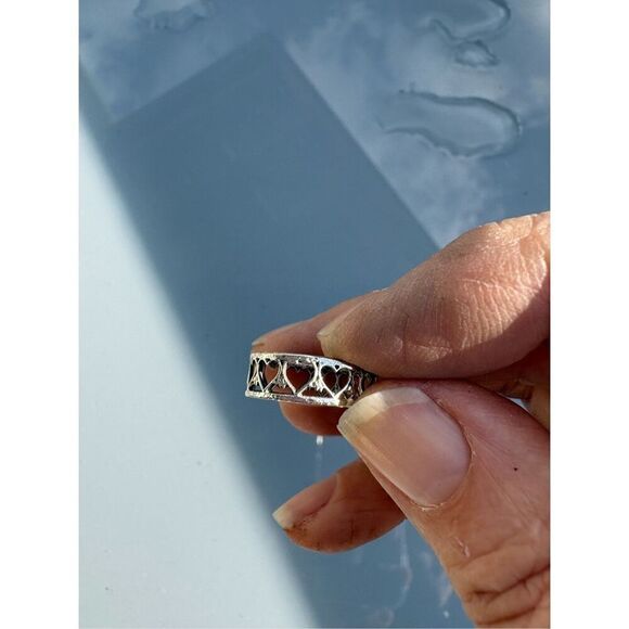 Ring, Sterling Silver Heart Ring, size 5, NEW, Handmade, Artisan - Picture 1 of 5